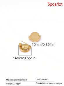 5pcs Stainless Steel Brooch Clip Base Pins Blank Cabochon Pin Base Badge Holder For DIY Jewelry Making Findings Supplies - Brooch Base - View 12