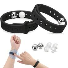 Motion Sickness Bracelet Ergonomic Design Stylish Silicone Diamond-Shaped Bracelet Available In Black, Pink And Other Colours Relieves Seasickness And Airsickness - Black - View 2