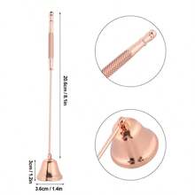 1PC Rose Golden Bell Shape Candle Extinguisher With A Long Handle, Stainless Steel Candle Snuffer Stainless SteelCandle Tools Accessories Candle Buffer Wax Candle Extinguisher With Handle Candlestick Candle Wicks Flame For Candle Lovers, Gift, Everyday Use, Putting Out Extinguish Candle Wicks Flame Safely Sweet Water Decor Black Candle Snuffer - Multicolor - View 2
