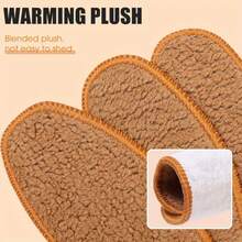 4 piezas/Set (2 pares) Plantillas de lana de alpaca para el invierno - Super cálidas, suaves y cómodas, plantillas gruesas para hombres y mujeres, plantillas transpirables y absorbentes adecuadas para botas de nieve, zapatos deportivos y zapatos casuales - Multicolor - Ver 9