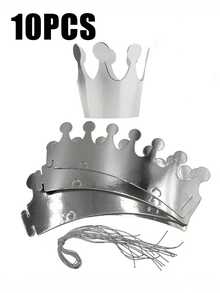 金色纸皇冠，派对金色皇冠帽，国王皇冠，生日快乐纸帽，王子公主皇冠，氛围装饰头饰，拍照道具，节日装饰创意礼物，适用于生日派对和蛋糕店摄影道具，庆祝活动 - 彩色 - 查看 9