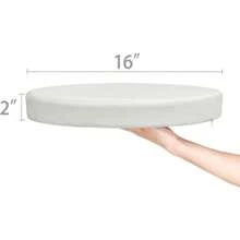 16x2 White Round - Shinnwa Polyester Supper Soft Cushion Round Memory Foam Seat Cushion Short Plush Lumbar Support Pillow Home Office Chair Pad White 41cm - Blanco - Ver 5