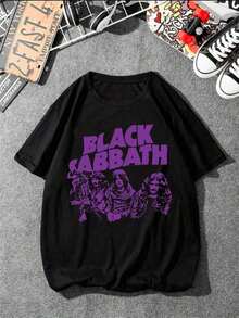 T-Shirt Shirt Blouse Rock Band Rock Black  Metal International Music Unisex Men's Women's 100% Cotton Top Premium Streetwear New Release Immediate Shipping Promotion In Stock - 黑色 - 查看 4