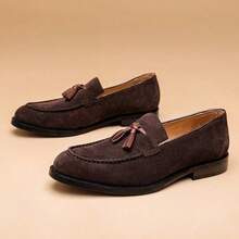 New Stylish Casual Loafers For Men, Simple & Versatile Breathable Formal Dress Shoes Suitable For Daily Commute, Work, Office Wear - Dark Brown - View 6