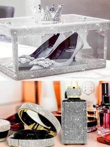 1卷DIY自粘水钻胶带，银色树脂水钻条，钻石水晶水钻胶带贴纸，闪亮水钻，适用于工艺品、织物、汽车、服装、瓶子、蛋糕、手机、生日、婚礼装饰（银色）