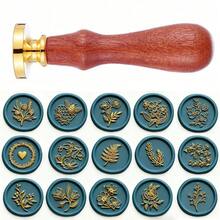 1 con dấu sáp hình cành cây, không tay cầm, đầu con dấu sáp hình cây, thích hợp để trang trí phong bì/thiệp/hộp quà DIY. - Một cỡ - Xem 2