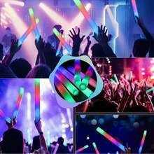 CamelParty 38/100/70PCS Color LED Foam Light Stick, Concert Light Stick, Three Color Flicker Modes Can Be Freely Switched, And The Luminous Effect Is Durable And Eye-Catching, Suitable For Concerts, Weddings, Family Gatherings, And New Year Carnivals - 杏色 - 查看 5