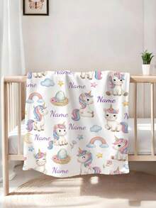 1件定制个性化毯子，文字毯，DIY毯，图案毯，纪念毯。挂毯，照片肖像毯设计，适合女孩、男孩、成人，情人节礼物，轻便，婴儿毯，个性化毯，个性化照片毯 - 彩色 - 查看 5