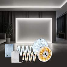 1 PC LED Strip Light With Warm Light/White Light Dual-Color Options, Comes With A Battery Box (AA Batteries Not Included), Providing Clear And Bright Light. Suitable For Mirror Lighting, Living Room And Bedroom Decoration, Stair Lighting, Holiday Decoration, And Creating Halloween And Christmas Ambiance Lighting. - Battery Box LED Strip - View 1