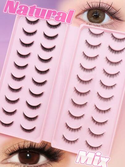 20/10/5 pares de pestañas postizas de visón 3D naturales, esponjosas, suaves y gruesas, que alargan, adelgazan y tienen múltiples capas, cortas y densas, para extensión de pestañas, pestañas sueltas, productos de maquillaje, adecuadas para boda, fiesta, discoteca, trabajo diario