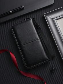 新款男士商务长款钱包，青年学生休闲优雅手机钱包，手拿包 - 彩色 - 查看 11