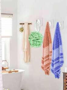 30个强力透明墙钩 - 休闲风格，无需钻孔即可轻松安装，是整理和存放爱好、艺术和人际关系相关物品的理想之选。适用于钥匙、衣架、包包等。这些实用的心形塑料挂钩是厨房和浴室装饰的完美选择。 - 彩色 - 查看 7