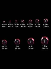 1对8-20毫米半透明十字圆形耳扩耳钉隧道塞亚克力身体穿刺饰品 - 亮片 - 查看 5