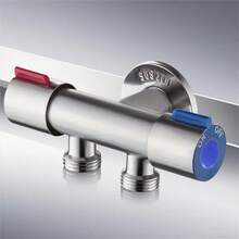 1 Set Stainless Steel Toilet Repair Kit, Multifunctional Detachable Stainless Steel G1/2 Thread Faucet With 1 Inlet 2 Outlets, Dual-Use, Bathroom Decor Gift, Bathroom Accessories, Modern Valve Design Bathroom Accessories Bathroom Tools