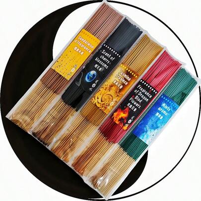 5-Element Feng Shui Incense Sticks - Elegant Colors, Suitable For Feng Shui Meditation, Home, Yoga Studio, Festivals - Compatible With Incense Holder - Bulk Incense Sticks, Spiritual Decor, Minimalist Design, Bamboo Material, Home Fragrance, Health Enthusiasts, Christmas & Thanksgiving Perfect Choice