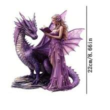 1片/2片/3片装紫色龙与女孩热转印贴片，持久耐用，适用于DIY T恤、卫衣、牛仔裤、连帽衫、背包、夹克、手提包、枕头等。 - 彩色 - 查看 10