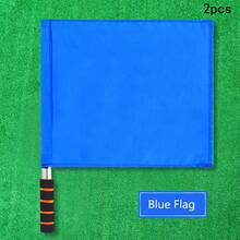 2支升级版不锈钢裁判旗，田径裁判边线旗，足球边裁旗，红黄蓝白信号旗，铁路信号旗