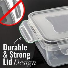 10pcs Food Storage Containers With Lids, Snap Lock Airtight Transparent PP Material Meal Prep Containers, Suitable For Vegetables, Fruits, Pasta, Etc. Stackable And Reusable, Ideal For Organizing Fridge, Pantry And Kitchen - Awaoko Brand - Multicolor - View 5