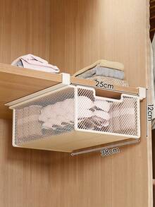 Drawer Storage Box, Bottom Hanging Drawer Organizer Rack, Metal Mesh Drawer Storage Box, Perforated Wrought Iron Storage Box, Drawer Organizer Rack, Wardrobe Pull-Out Storage Box, Wardrobe Hanging Pull-Out Rack, Underwear, Bra And Sock Storage, Back To School Dorm Storage
