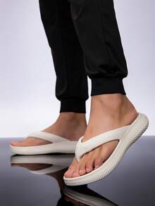 2026 Summer New Women Casual Flip Flops Beach Slippers Couple Shock Absorption Arch Support Indoor Sandals Non-Slip Odor Resistant - White - View 4