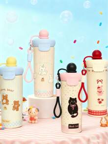 650 Milliliter - Süßes Cartoon-Tiermuster, mit Aufhängeseil ausgestattet. Es kann als Wassertasse, Wasserflasche, hochwertige Auto-Reisebecher verwendet werden. Aus hochwertigem Edelstahl gefertigt, kann es Getränke lange warm und kalt halten. Es kann auch als Outdoor-Kaffeebecher für Getränke wie Tee, Saft und Milch verwendet werden. Es ist ein ideales Geschenk für Feste und Neujahr. - Verschiedenfarbig - Übersicht 1