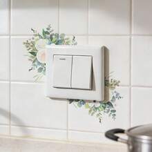1/5pcs Floral Light Switch Stickers, Creative Watercolor Flower Plant Wall Decals, Self-Adhesive Outlet Decorations, Removable Vinyl Wall Stickers, Suitable For Living Room, Bedroom, Kitchen, Bathroom, Elegant Home Interior Decor - Multicolor - View 15