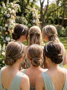 1件装女士发箍，饰有19朵水钻花朵和爪链，优雅别致，可作头饰、发箍、发圈、发饰、头饰等。 - 銀色 - 查看 5