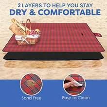 GIVERARE - Manta de playa de pícnic XL impermeable sin arena para acampar al aire última intervensión tapete familiar de secado rápido tapete portátil extragrande para viajes senderismo - como en la foto - Ver 4