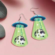 UFO Cat Earrings Female Charming Charm Cartoon Fun Funny Cute Earrings Gift Acrylic Party - 88 - 查看 2