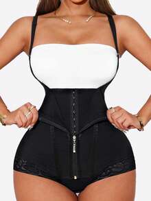 1 pieza Moldeador corporal completo con control de abdomen para mujer - Negro - Ver 2