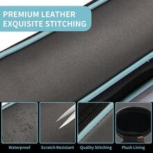 Étui de queue de billard haut de gamme fait main en PVC - Ajustement universel pour les queues 1/2 pièce, résistant aux rayures et à l'abrasion, embout de 11,5 mm, sac de rangement portable de qualité professionnelle, idéal pour les passionnés de billard - Bleu lagon - Voir 4