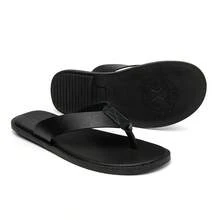 Men's Casual Slippers For Beach, Summer, Durable, Lightweight, Slip-On Sandals - Black - View 4