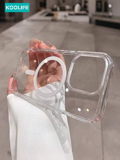 Capa protetora anti-queda magnética Koolife para carregamento sem fio, 1 peça, com painel traseiro de PC + TPU, material transparente, adequada para iPhone 17 ProMax/17/17 Pro/17 Air/12/12 Pro/12 ProMax/13/13 Pro/13 ProMax/14/14 Plus/14 Pro/14 ProMax/15/15 Pro/15 Plus/15 ProMax/16/16 Pro/16 Plus/16 ProMax