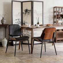 Dining Chairs - Black + PU Leather + Foam - View 1