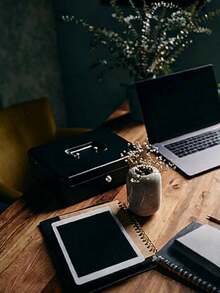 Cashmate Mini Steel Hand Cash Box With Dial Key, Coin Case, And Organizer For Bills, Features Three Spring Clips, Anti-Theft, Approx. 12.2" W X 9.2" D X 3.5" H