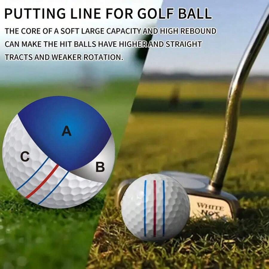 5个/包 高性能三层高尔夫球，高级远距离高尔夫球，带3条瞄准线，多层结构，飞行距离挑战超过40码 - 超柔软手感，高挥杆速度，经久耐用