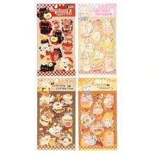 Cute Pet Tea Party Cartoon Stickers, DIY Scrapbooking Waterproof Stickers With Cats, Dogs, Rabbits - Multicolor - View 5
