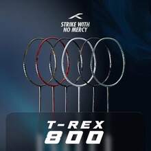Hundred T-Rex 800 - Raqueta de bádminton con cubierta completa 84 gramos Tensión máxima ≤32 libras blanco - blanco - Ver 6
