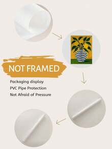 1 pieza Impresión de arte en lienzo con hojas verdes y limón amarillo sin marco - Diseño minimalista de jarrón cerámico a rayas, decoración de pared vibrante y audaz para sala de estar, dormitorio, oficina, cocina, uso interior/exterior, estética del hogar moderna, decoración de cocina con limón