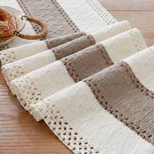 Macrame Table Runner Cream Beige And Blue Boho Table Runners With Tassels Hand Woven Cotton Table Runner Rustic Farmhouse Table Runners For Bohemian Kitchen Dining Table - Camel - View 2