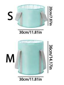 1pc Portable Outdoor Folding Ice Bucket, Reusable Collapsible Drink Holder, Light Blue, Suitable For Camping, Picnic, BBQ And Travel, Multi-Size