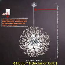 2026升级版豪华蒲公英烟花吊灯 - 水晶枝条材质，光线折射更美，适用于客厅、餐厅、卧室及现代家居装饰，三色调光，含9个LED灯泡，110-240V - 彩色 - 查看 4