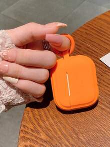 1pc Minimalist Orange Earphone Case Compatible With AirPods 4th Gen, Pro 2nd Gen, Apple Bluetooth Earphones, Silicone Earphone Box For AirPods Pro, 1/2, Personalized 3 Anti-Drop Protective Cover (Earphones Not Included) - Orange - View 11