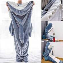 Shark Blanket Hoodie For Adult, Wearable Shark Sleeping Bag, Soft Cozy Costume - S: dành cho chiều cao 49-53 inch - Xem 4