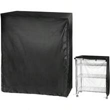 QWORK Storage Shelving Unit Cover Wire Rack Cover for Shelf 60"x24"x72" 210D Oxford Cloth to Keep Rack Clean for Your Home Office Storage and Garage Black Cover Only - 1Paquete - Ver 1