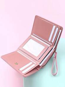 Wavhen Women's Fashion Lucky Deer Wallet Casual Multi-Function Credit Card Clutch Purse Tri-Fold Coin Cash Holder For Women Money Wallet Mini Wallet Purse Wallet Small Wallet Cute Wallet Wristlet Wallet Travel Essential Badge Holder Lanyard Id Card Holder Id Holder