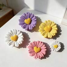 1/2pcs 3D Non-Transparent Heart-Shaped Chrysanthemum Wax Mold Silicone Mold, For DIY Chrysanthemum Fragrance Balm, Plaster, Diffuser Resin, Soap, Clay, Stone, Home Decor, Holiday Decorations, Chrysanthemum Silicone Mold