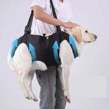 Adjustable Breathable Shoulder Strap Dog Leash, Assist Elderly, Disabled, Small/Medium/Large Dogs Up And Down Stairs, 4 Carrying Modes (Front/Back) - Black - View 3