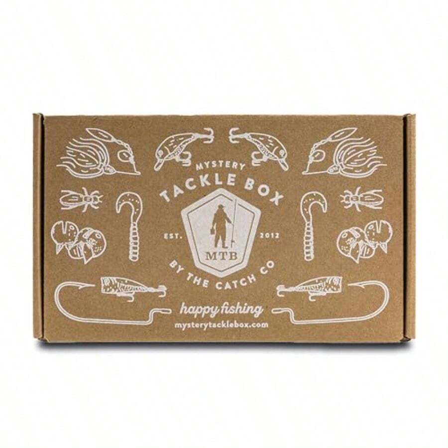 Catch Co Mystery Tackle Box - Kit de pesca para señuelos de pesca de agua dulce y boca pequeña - Marrn - Ver 1