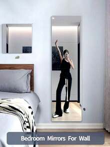 1 Box Of 1/4/8 Pcs High Definition Self-Adhesive Acrylic Mirror Panels, Frameless Flexible Non-Glass Mirrors, No Drilling Required, Easy Installation, Home Wall Decor Mirrors, Suitable For Gym, Living Room, Bedroom, Office, Ideal Gift For Friends And Family - Multicolor - View 1